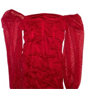 Off the Shoulder Red Dress❤️